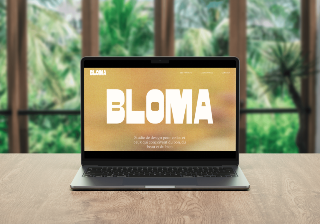 Mockup de la homepage du site de Bloma Studio